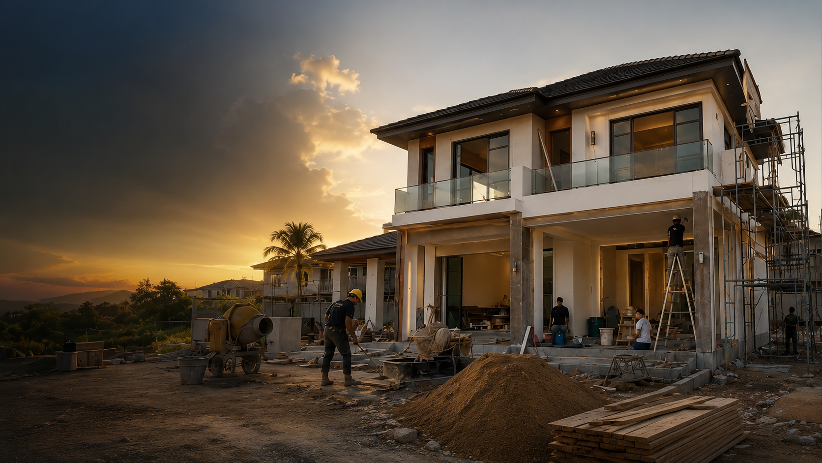 Architectural visual placeholder for a modern residential construction project